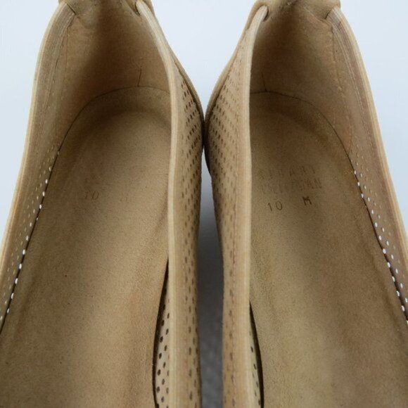 STUART WEITZMAN Women's Tan Perforated Round Toe Low Heels Size 10 - Picture 7 of 10